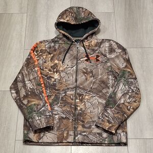 Under Armour Hoodie Mens L Realtree Camo Fleece Pullover Sweatshirt Hunting